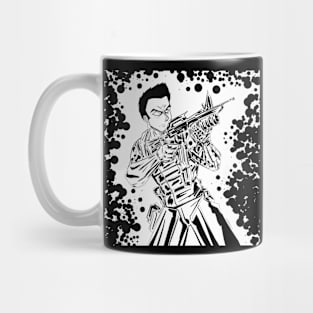 the midnight soldier commando ecopop art in ink drawing Mug